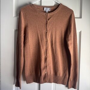 Pure Collection 100% Cashmere Cardigan Sweater Size 6 Brown